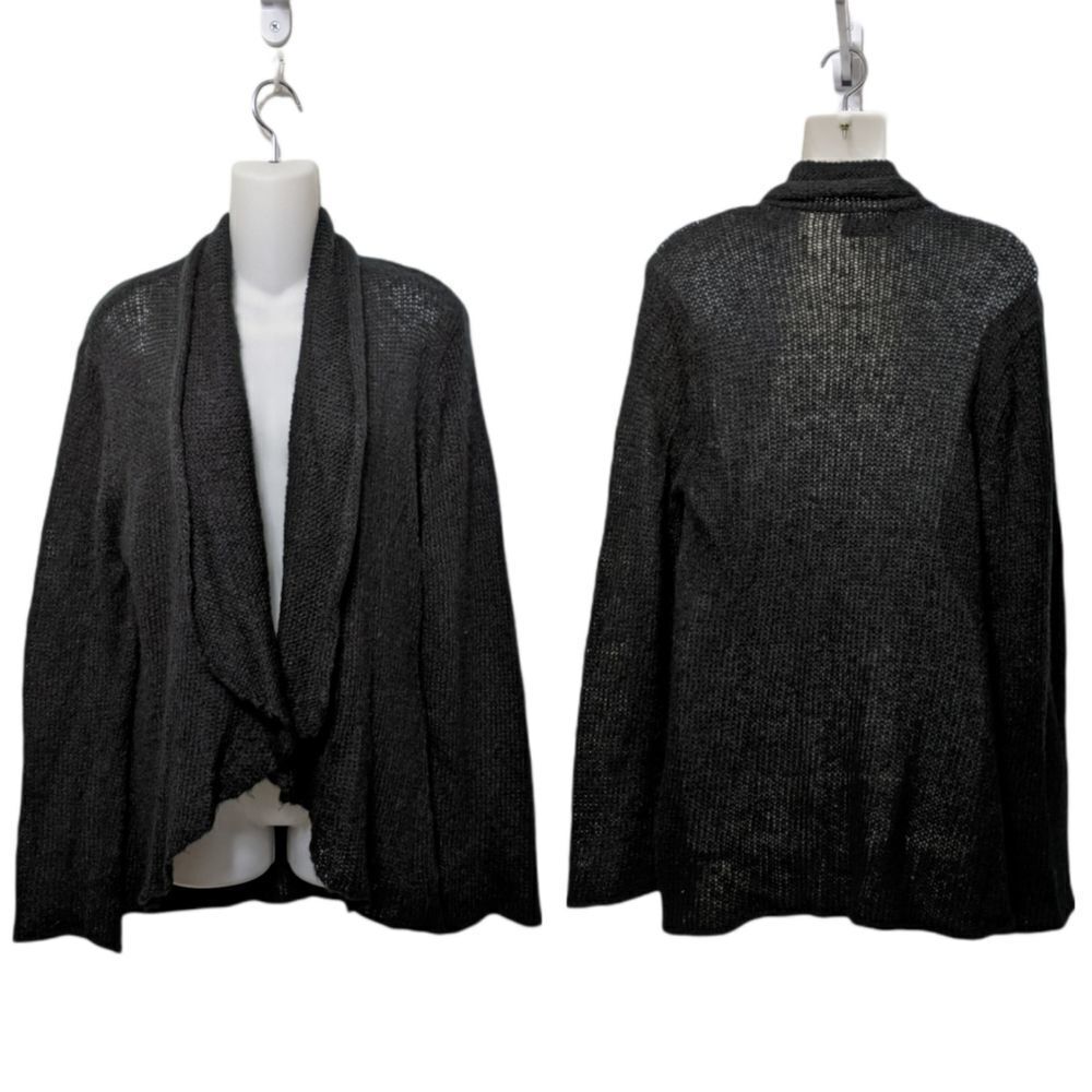 WOODEN SHIPS Wool Mohair Drape Open Front Cardigan Sweater M/L
